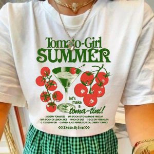 Unisex %100 Cotton Tomato Girl Summer Graphic Tee,Tomato Shirt,Tomato T-shirt,Tomato Hoodie,Tomato Sweatshirt,Vintage Fruit Shirt,Summer Tee
