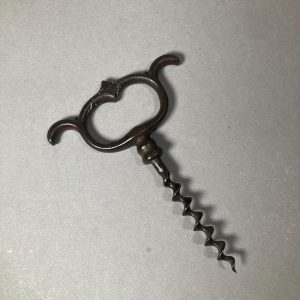 Old Corkscrew Bottle Opener Iron 19th Century Antique Four Finger Corkpull