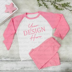 Baby Kids Pink Plain Blank Pyjamas SVG Kids Wholesale Mockup When I wake up pjs Digital Blank Kids Wholesale Pyjamas Jpg Baby pyjamas canva