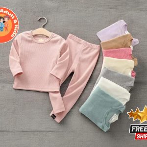 Cozy Kids Pajama Set | Soft Cotton Sleepwear | Long Sleeve PJs for Boys and Girls | 2-Piece Nightwear Collection | Solid Colors & Gift-Ready