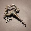 Vintage brass open frame corkscrew with butterfly winder c 1900