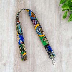 National Park Lanyard, Travel Badge Holder, Adventure Keychain, Outdoor Lover Gift, Handmade Fabric Lanyard, Camping Accessories, Hiker Gift