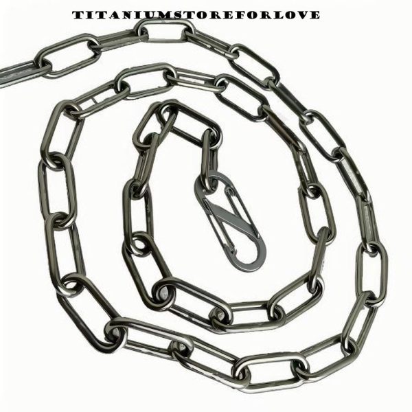 12 MM Pure Titanium Clothes Drying Chain – Heavy Duty 440 lbs Capacity – Lightweight  Rustproof – Industrial Chic Home & Camping Accessory