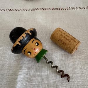 An original fun well used quirky hand painted  wooden corkscrew