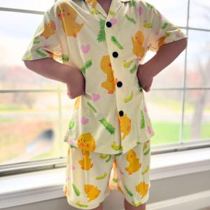 Yellow Duck Little Boys’ V-Neck Short Pajama Set