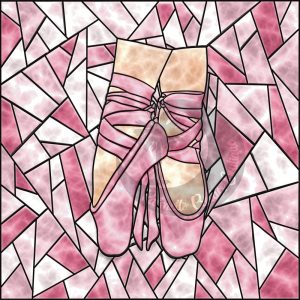 Stained Glass Ballerina Slipper Digital Graphic Download SVG PNG JPEG file is great for Print on Demand, Sublimation, Uv & Dtf