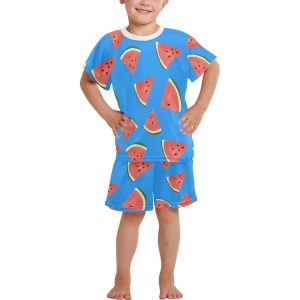 Watermelon Pattern Short Pajama Set for Kids (Unisex)