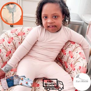 Back Zipper Pajama Special Need Toddler Gift PJ Set Reverse Zip Large Size Kid Clothing Anti-Strip One Piece Autism Mom Gift Down Syndrome