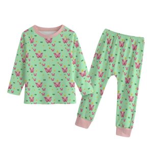 Piggy Bank Kids Pajama Set | Fun Patterned Sleep Shirt and Pants Perfect for Boys or Girls
