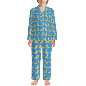 Cartoon Banana Kids Pajama Set, Cozy pajamas, Cartoon Network, Kids Pajamas, Long Sleeve Kids Pajama Set, Children’s Pjs, Kids Blue Pajamas