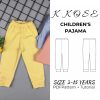 2 Children’s Pajamas Set, Short Sleeve Pajama Set Mock Up, Kids Sleepwear Mock Ups | DYE Sublimation Realistic PJ Clothing Mockup in PSD Png