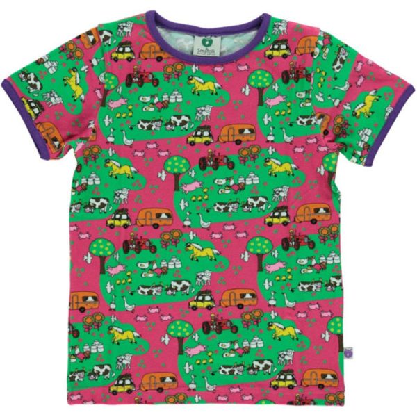 Smafolk Farmyard Landscape T-Shirt – Carmine