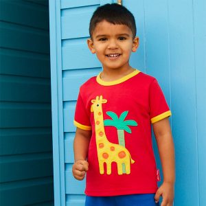 Toby Tiger Giraffe Appliqué T-shirt